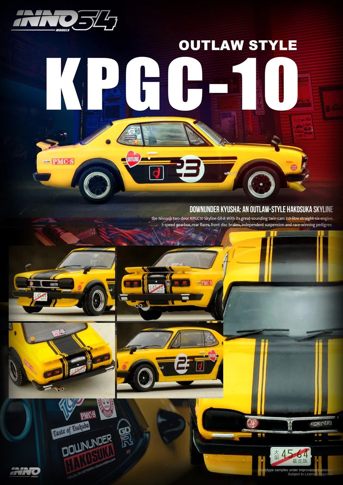 Nissan Skyline 2000 GT-R (KPGC110) (Yellow/Black)