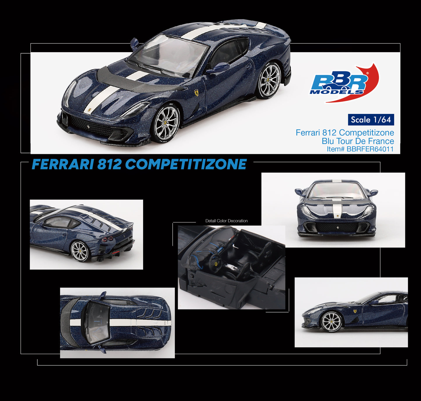 Ferrari 812 Competizione Blu Tour De France 2023