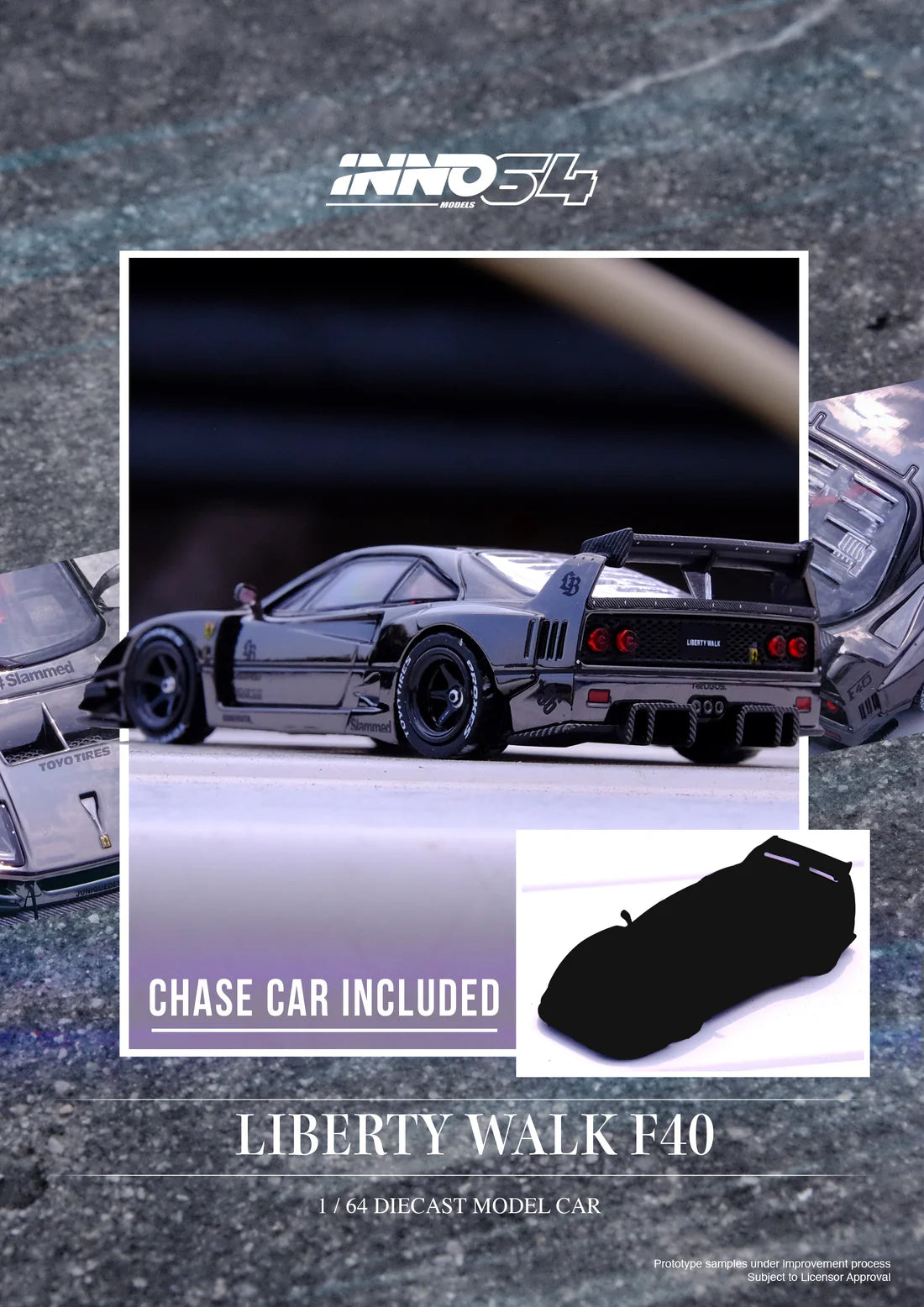 Ferrari F40 Liberty Walk - Chrome Black