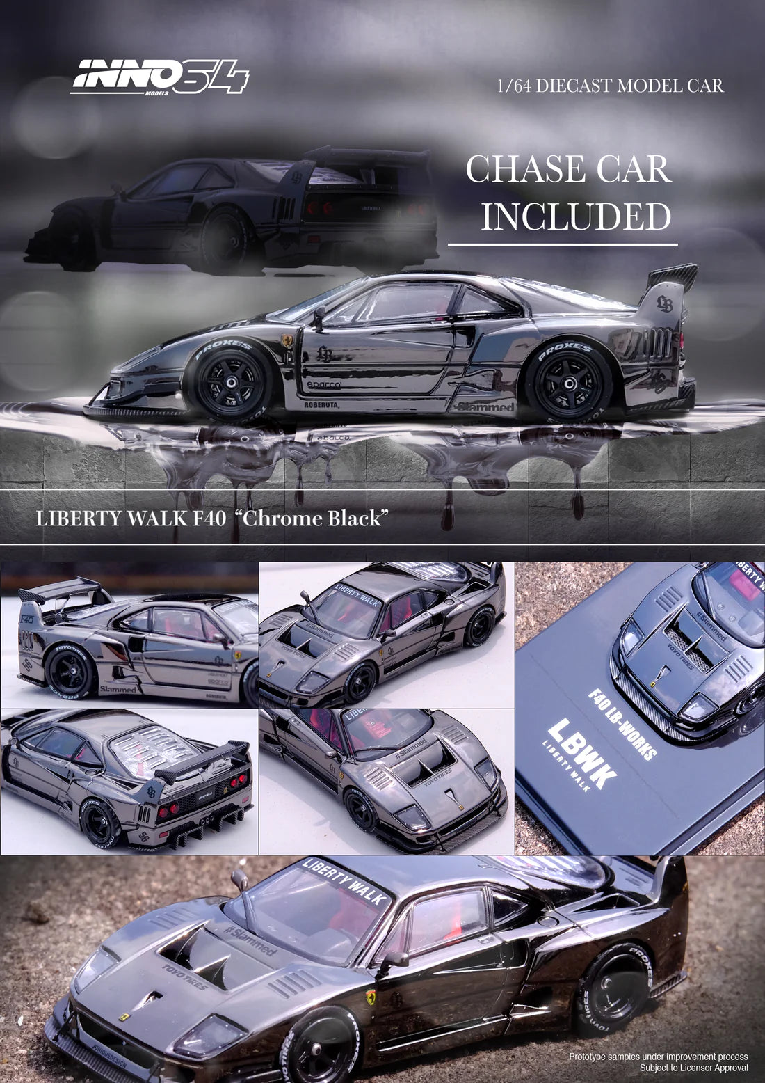 Ferrari F40 Liberty Walk - Chrome Black