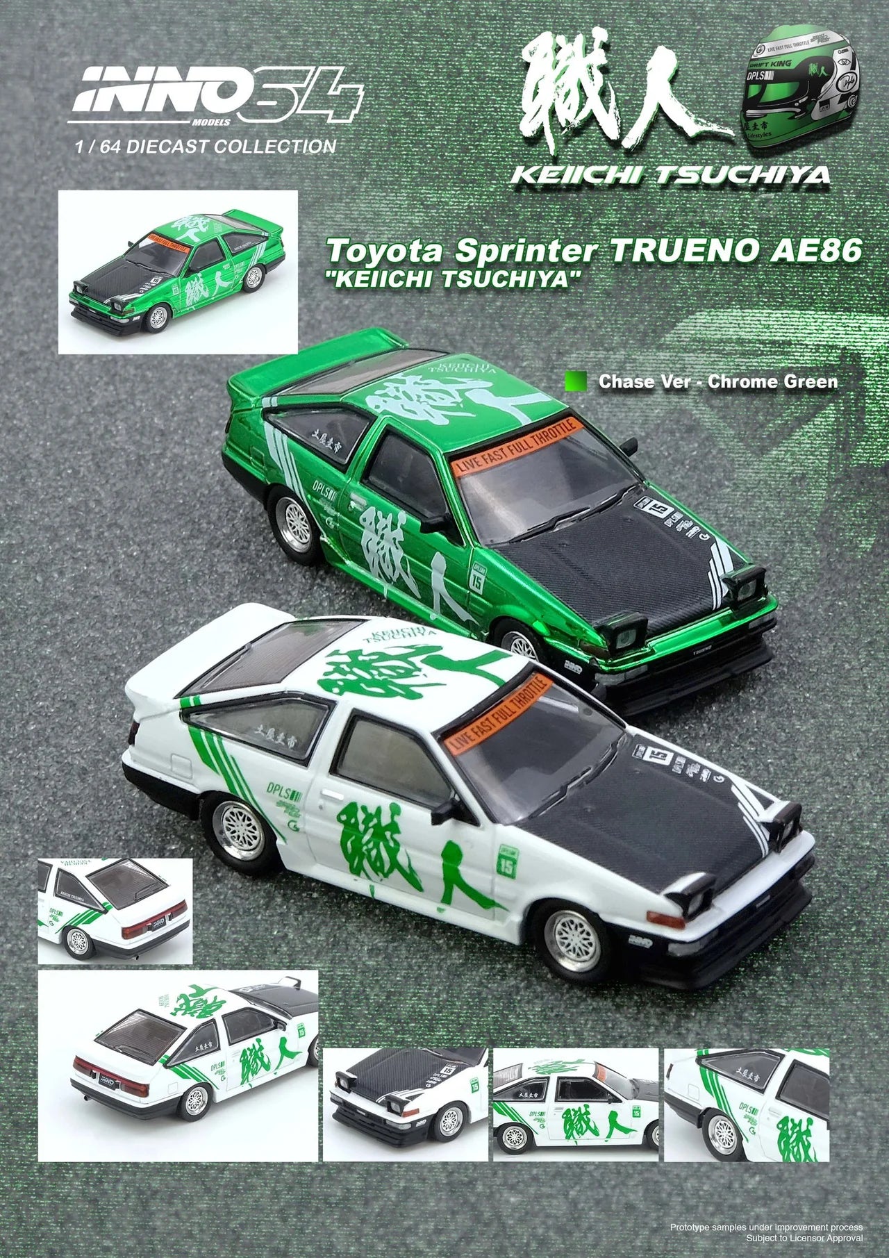 ELŐRENDELÉS - #IN64-AE86-KT - Toyota Sprinter Trueno AE86 "KEIICHI TSUCHIYA" (Event Exclusive)