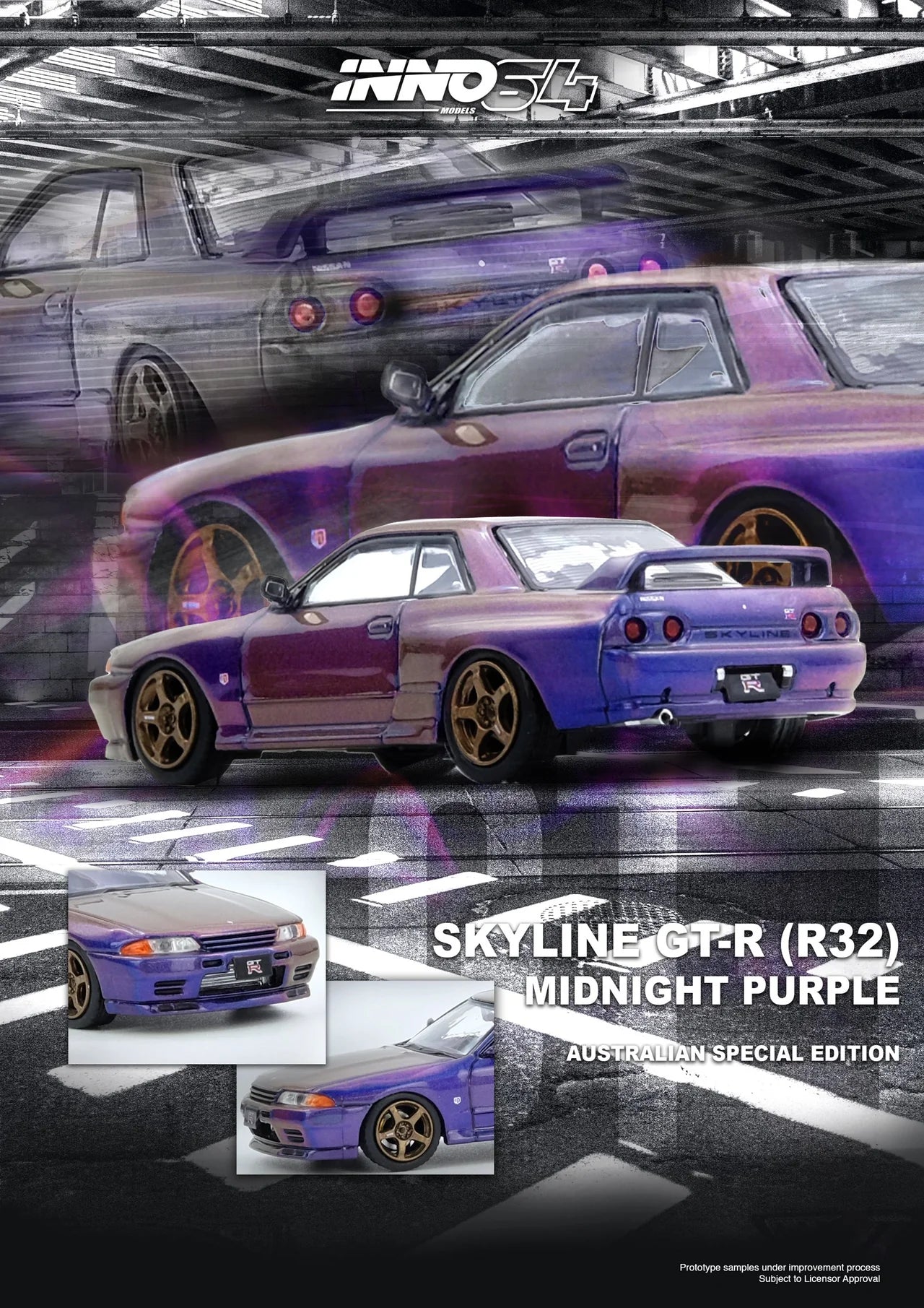 ELŐRENDELÉS - #IN64-R32-MP - Nissan Skyline GT-R (R32) Australian Special Edition (Midnight Purple)
