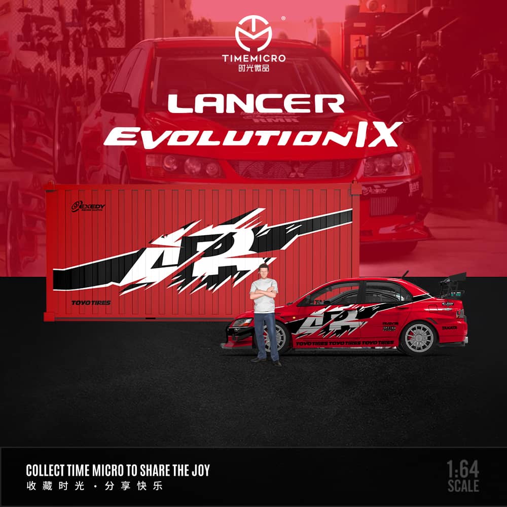 Time Micro - Lancer Evolution EVO IX Piros Figurával