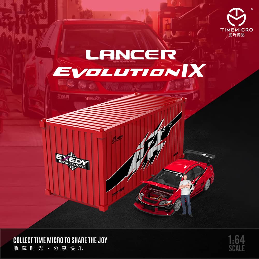 Time Micro - Lancer Evolution EVO IX Piros Figurával