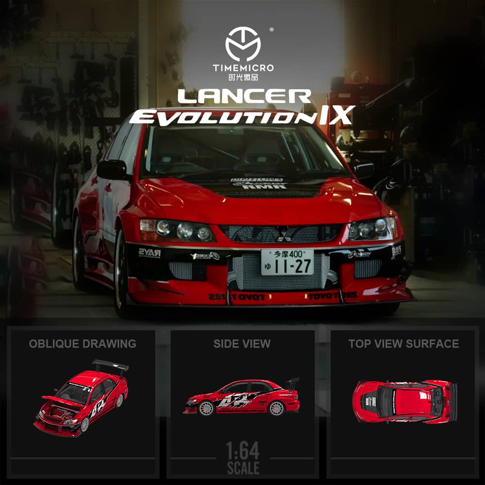 Time Micro - Lancer Evolution EVO IX Piros Figurával