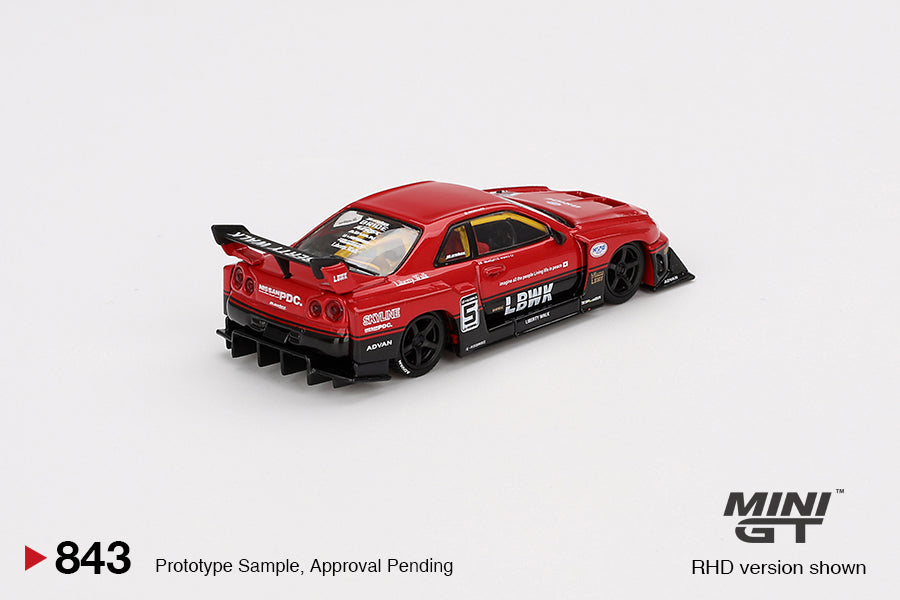 #843-BL - Bliszteres - Nissan Skyline GT-R (R34) Super Silhouette Red/Black 2024