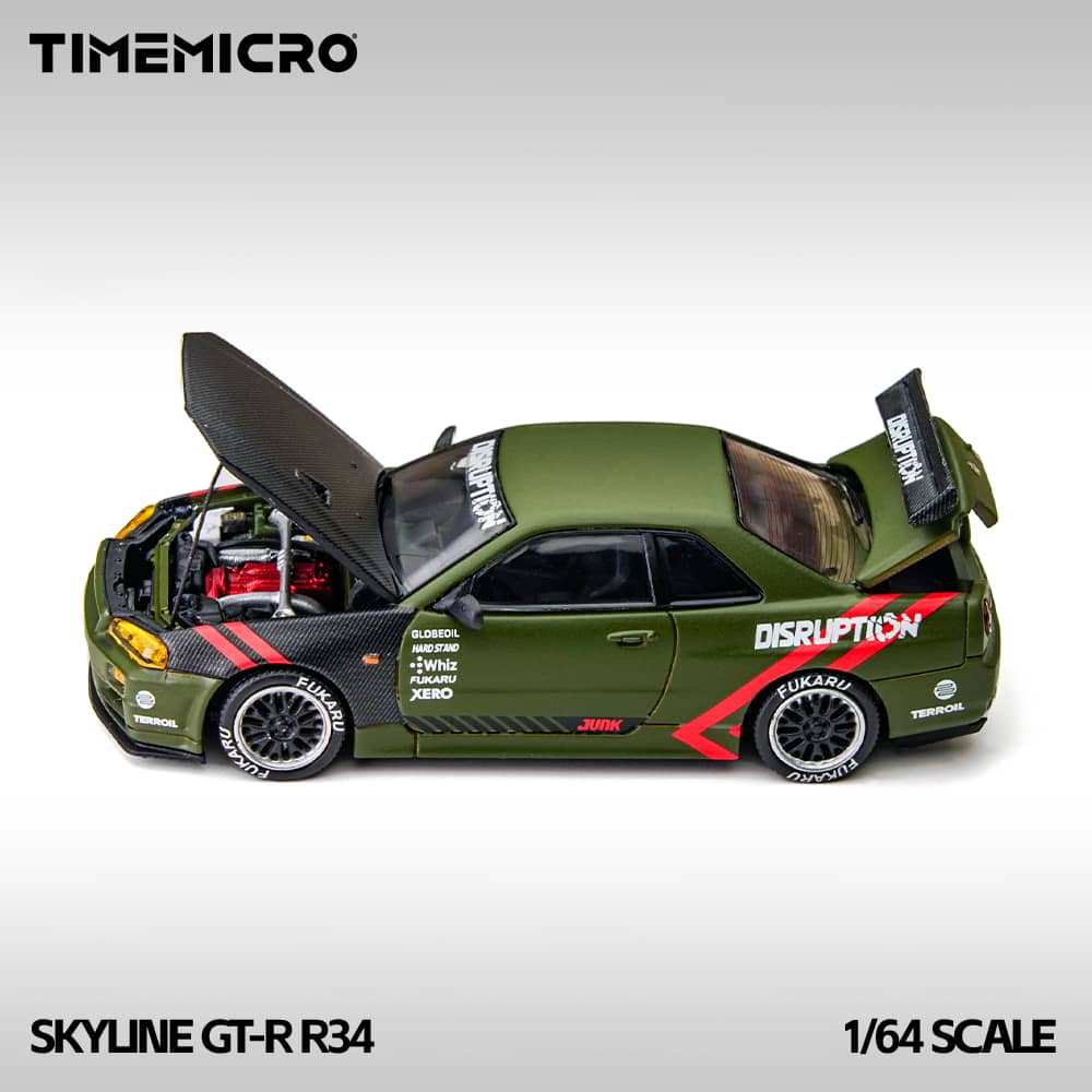 ELŐRENDELÉS - #TM800503 - Time Micro - Nissan Skyline GT-R R34 - NISMO Z-Tune, Matte Green