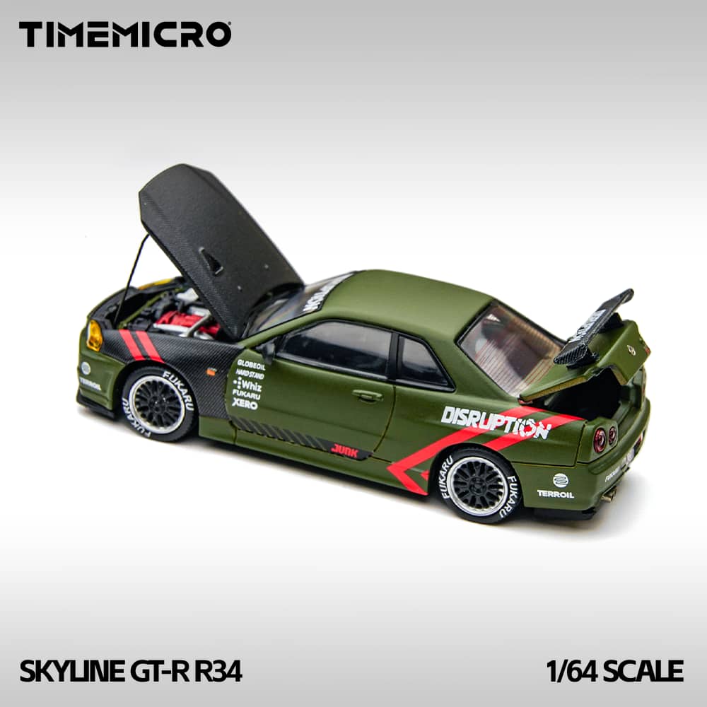 ELŐRENDELÉS - #TM800503 - Time Micro - Nissan Skyline GT-R R34 - NISMO Z-Tune, Matte Green