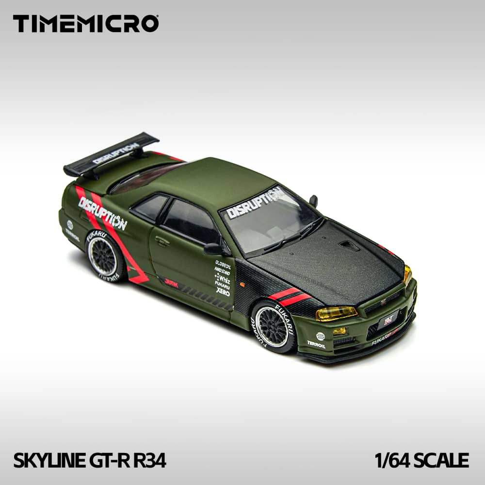 ELŐRENDELÉS - #TM800503 - Time Micro - Nissan Skyline GT-R R34 - NISMO Z-Tune, Matte Green