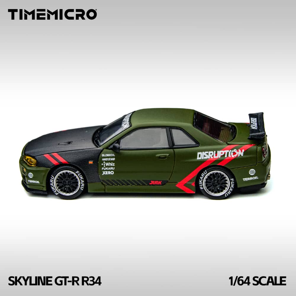ELŐRENDELÉS - #TM800503 - Time Micro - Nissan Skyline GT-R R34 - NISMO Z-Tune, Matte Green