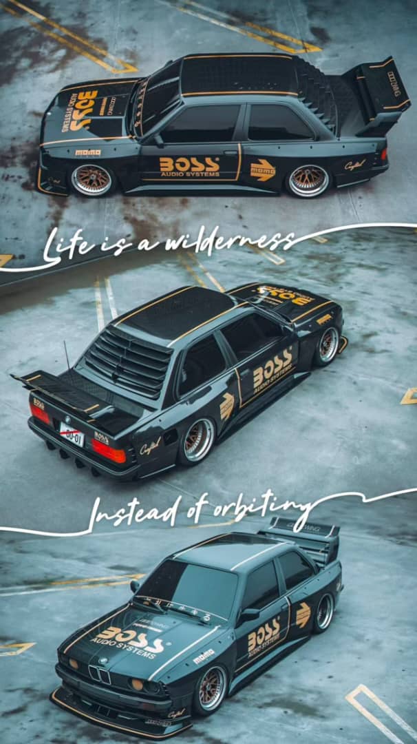 Street Warrior - BMW M3 E30 Black, Live to Offend Modified Chrome BOSS