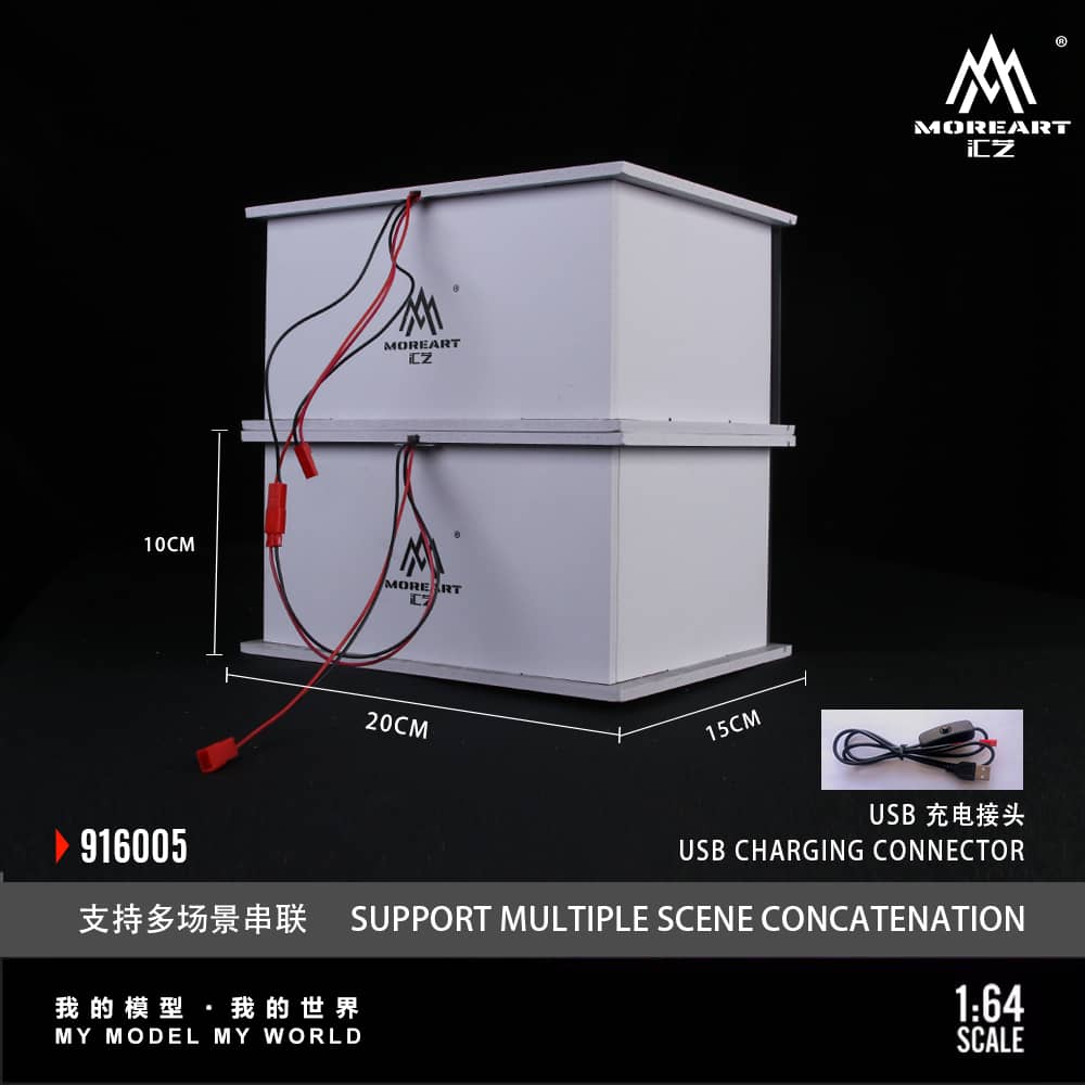 ELŐRENDELÉS - #MO916006 - Assembly Diorama Parking Lot Theme with LED Light Auto Garage Livery