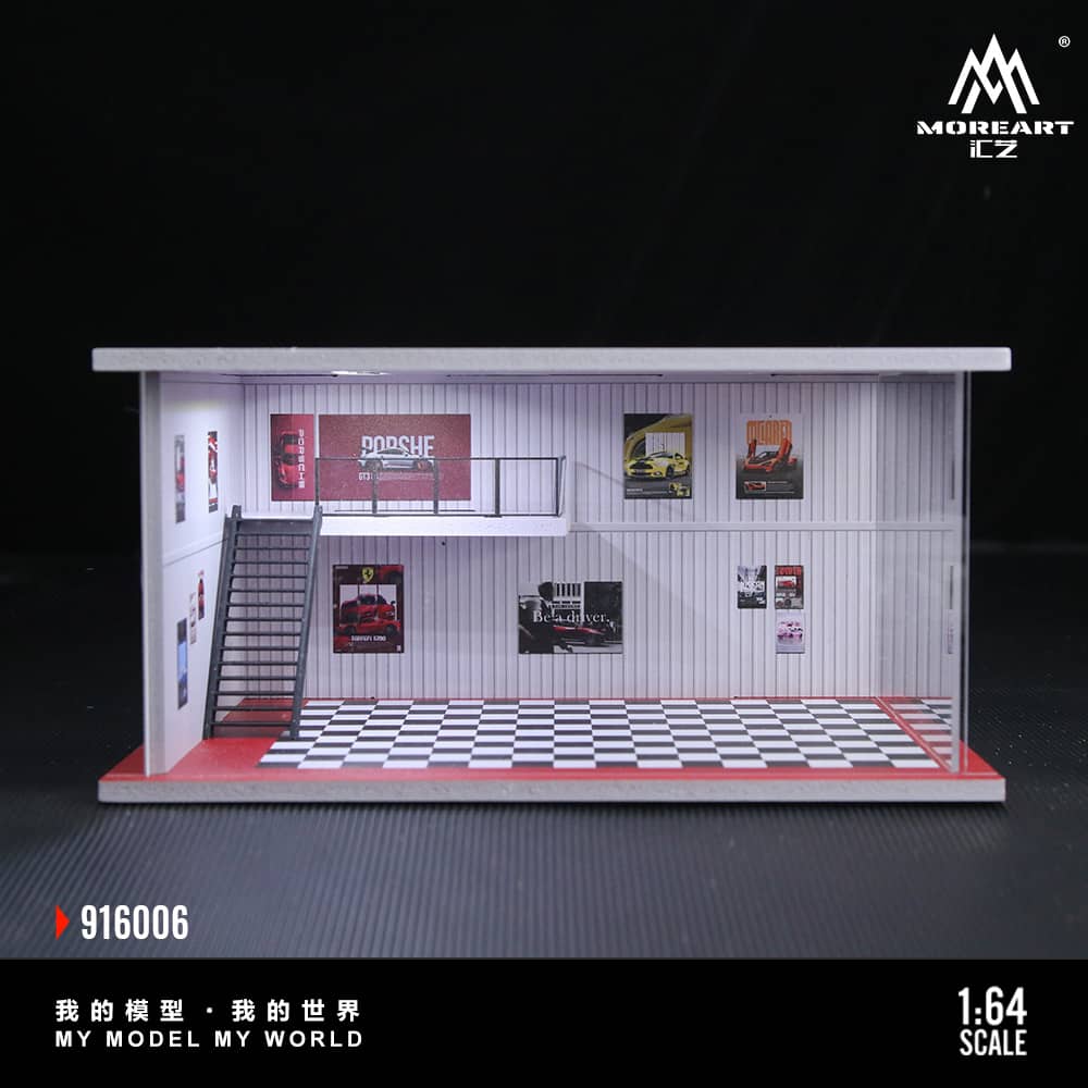 ELŐRENDELÉS - #MO916006 - Assembly Diorama Parking Lot Theme with LED Light Auto Garage Livery