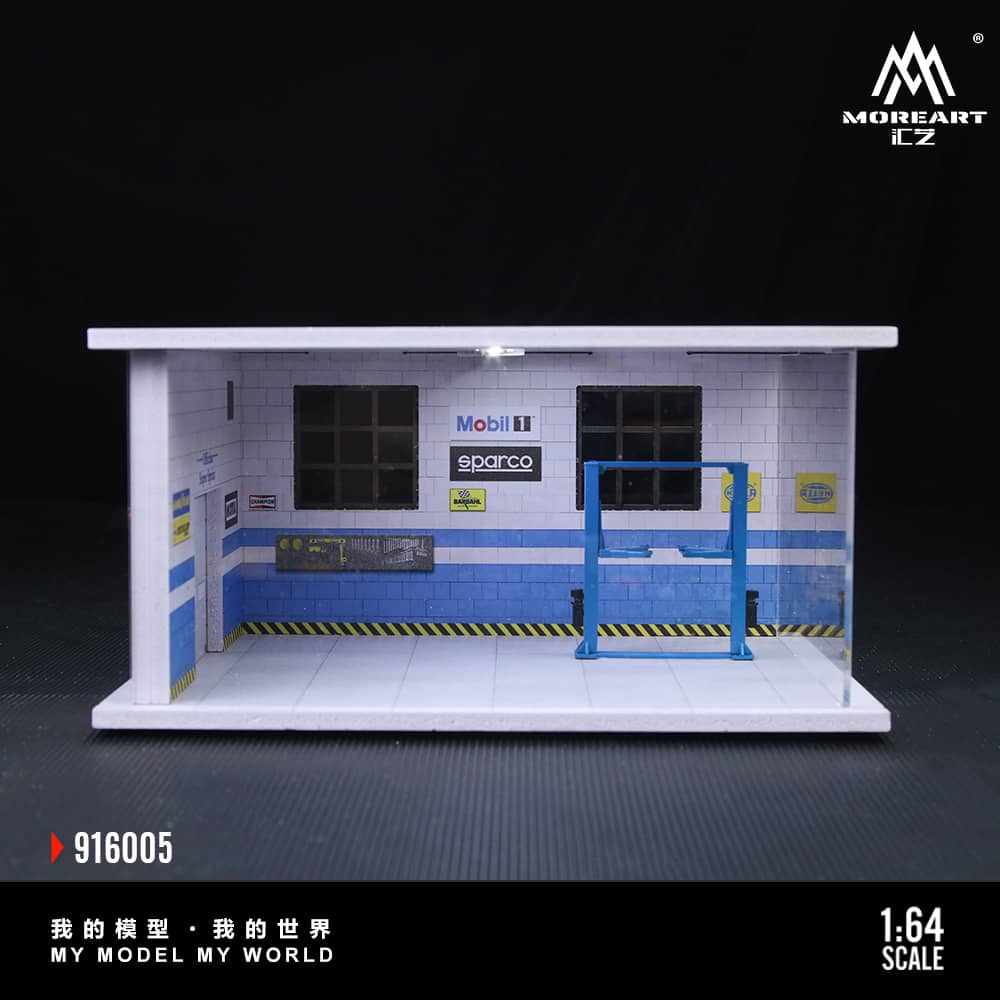 ELŐRENDELÉS - #MO916005 - Assembly Diorama Parking Lot Theme with LED Light Auto Garage Livery