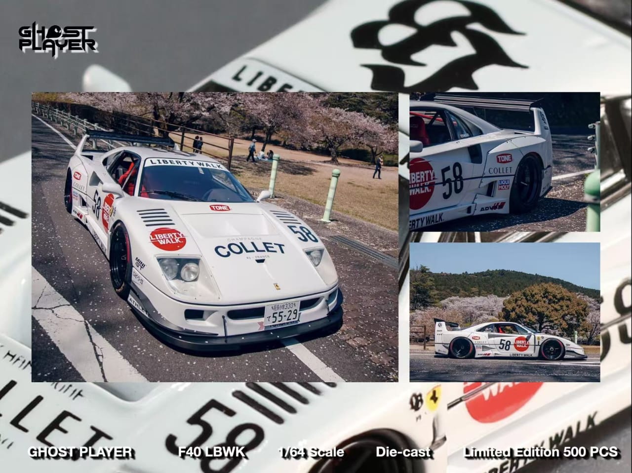 ELŐRENDELÉS - Street Warrior - Liberty Walk F40 White Collet 58 # Livery