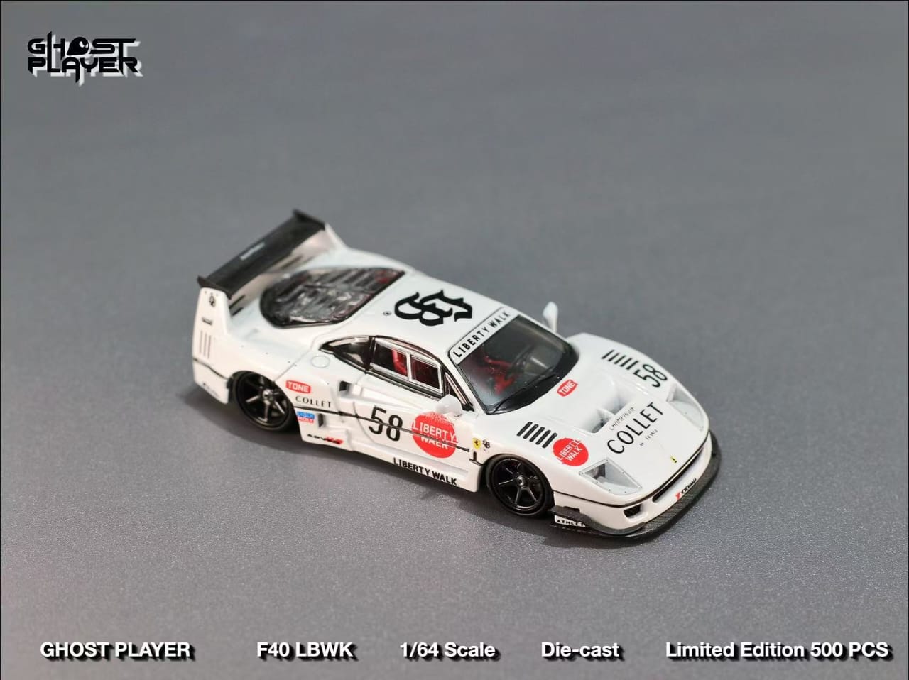 ELŐRENDELÉS - Street Warrior - Liberty Walk F40 White Collet 58 # Livery