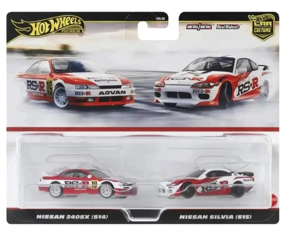 hbl96 hotwheels car culture 2pk nissan drift 240sx s14 silvia s15