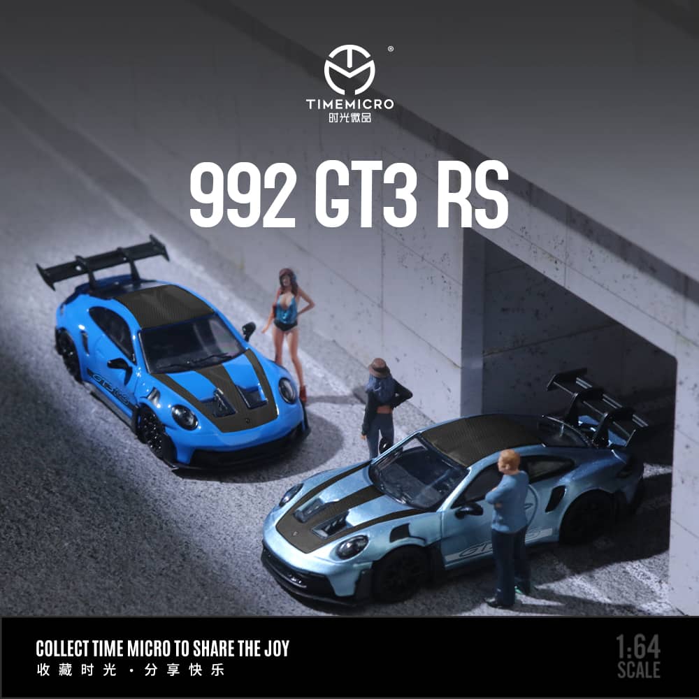 Time Micro - 992 GT3 RS Figurával - Gleccserkék