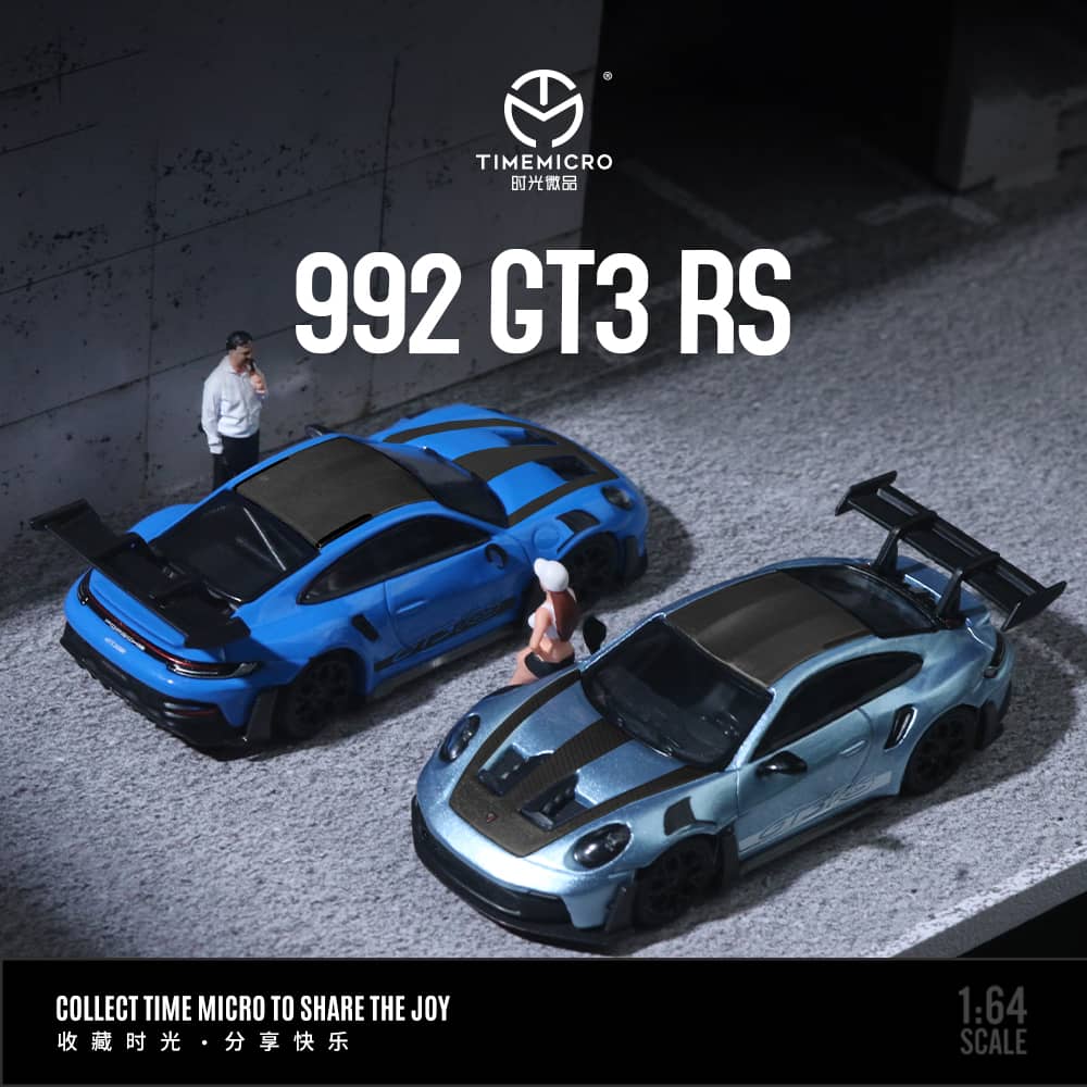 Time Micro - 992 GT3 RS Figurával - Gleccserkék