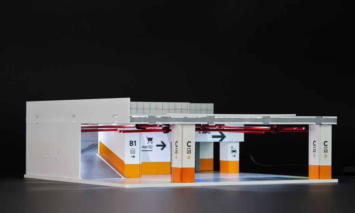 ELŐRENDELÉS - #YC01 - Assembly LED Diorama Basement Garage Series 01, Grey, Orange