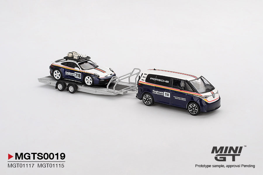 ELŐRENDELÉS - #MGTS0019 - Porsche 911 Dakar #718 / Volkswagen ID. Buzz Porsche Centrum Gelderland Roughroads Set