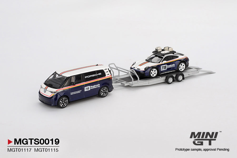 ELŐRENDELÉS - #MGTS0019 - Porsche 911 Dakar #718 / Volkswagen ID. Buzz Porsche Centrum Gelderland Roughroads Set