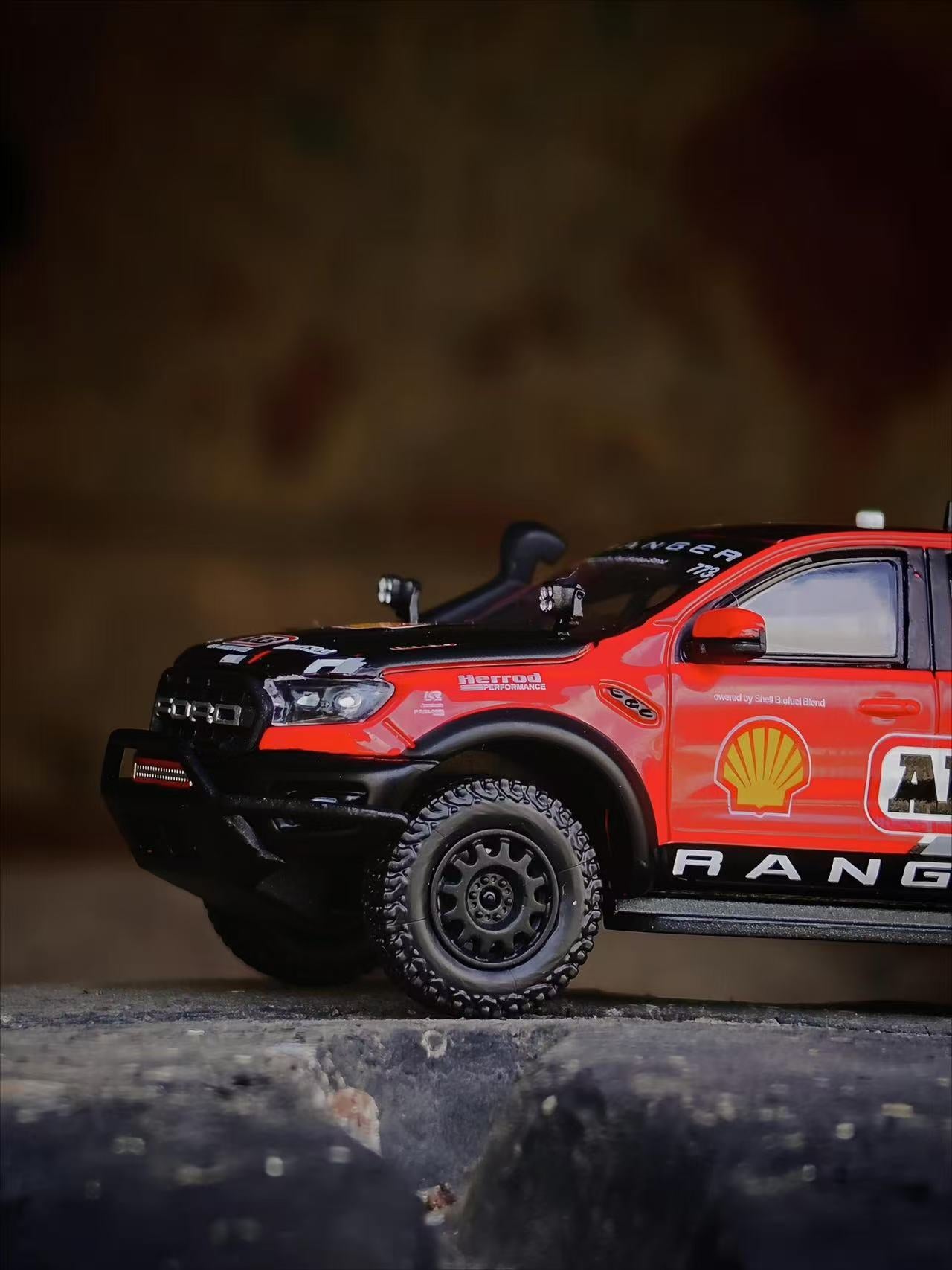 ELŐRENDELÉS - MK Miniatures - Ford Ranger Raptor 2024 - Baja Racing Version 773# Racing Livery, Red/Black