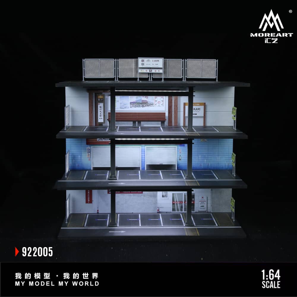 ELŐRENDELÉS - #MO922005 - Assembly Diorama with LED Steel Frame Platform Theme - Japanese Garage