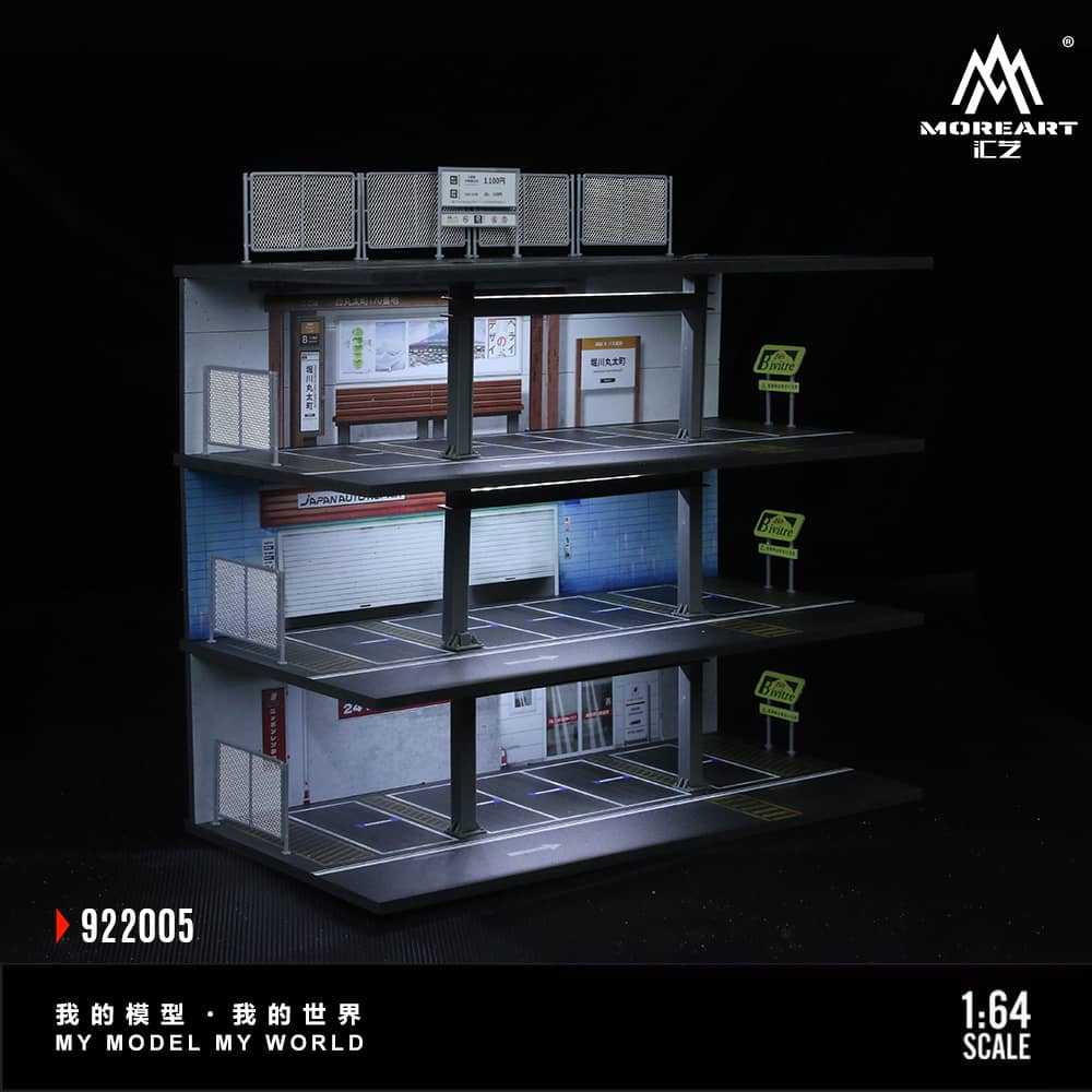 ELŐRENDELÉS - #MO922005 - Assembly Diorama with LED Steel Frame Platform Theme - Japanese Garage