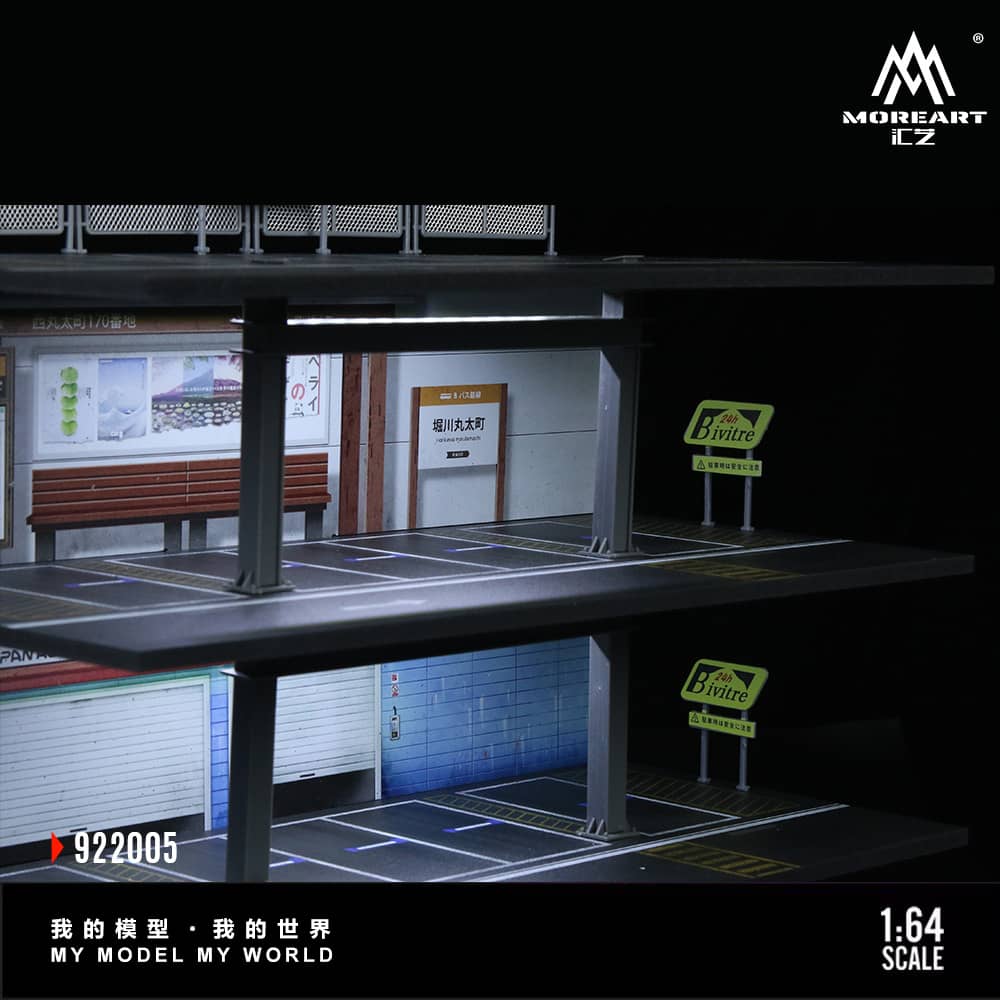 ELŐRENDELÉS - #MO922005 - Assembly Diorama with LED Steel Frame Platform Theme - Japanese Garage