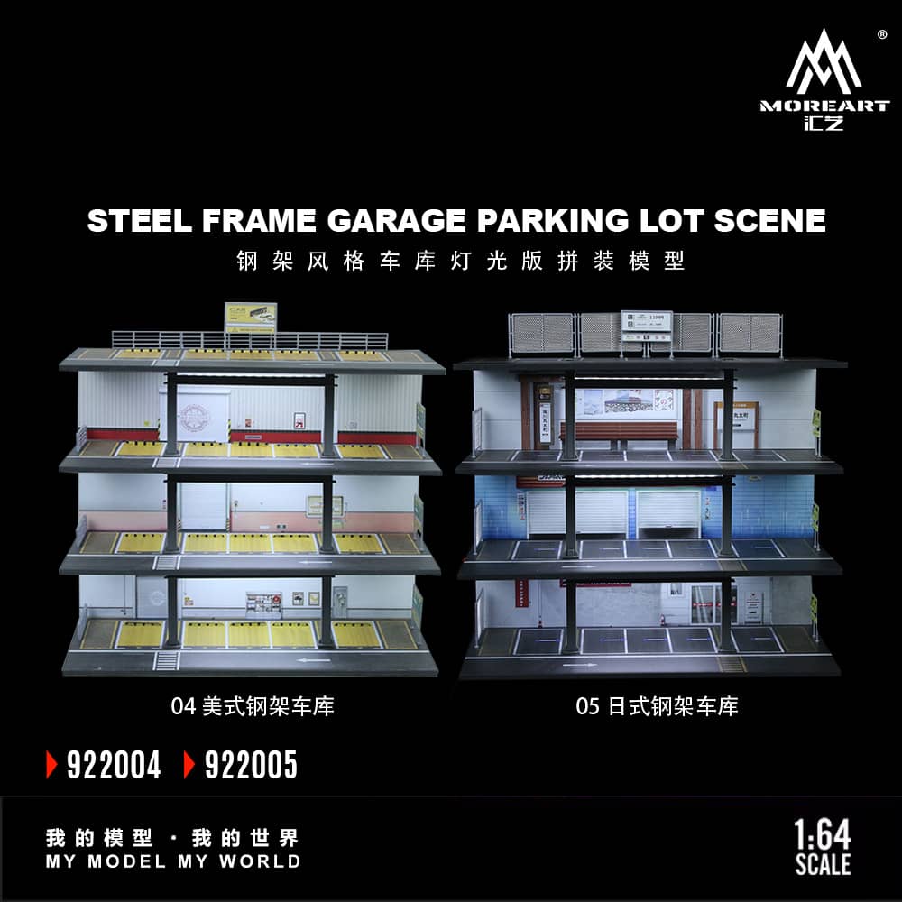 ELŐRENDELÉS - #MO922005 - Assembly Diorama with LED Steel Frame Platform Theme - Japanese Garage