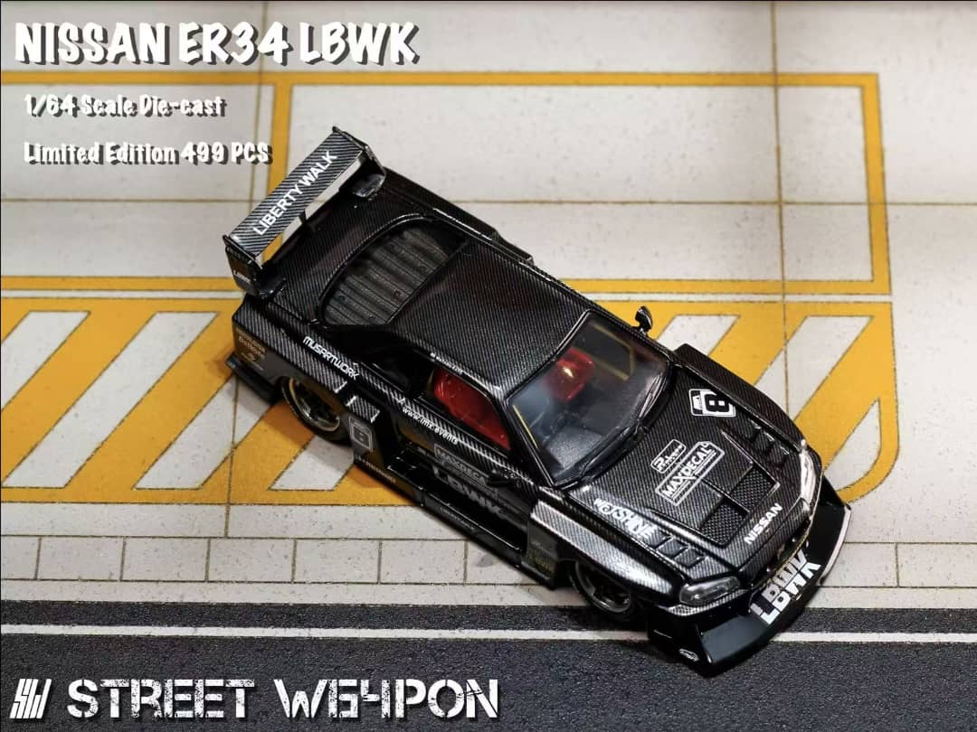 Street Warrior - Nissan Skyline GT-R R34 LB, Super Silhouette ER34, Black Carbon