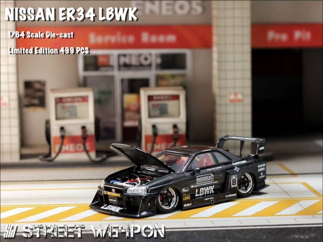 Street Warrior - Nissan Skyline GT-R R34 LB, Super Silhouette ER34, Black Carbon