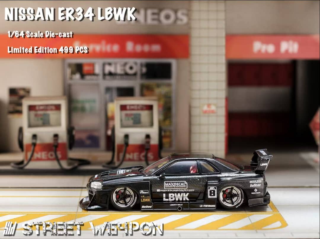 Street Warrior - Nissan Skyline GT-R R34 LB, Super Silhouette ER34, Black Carbon