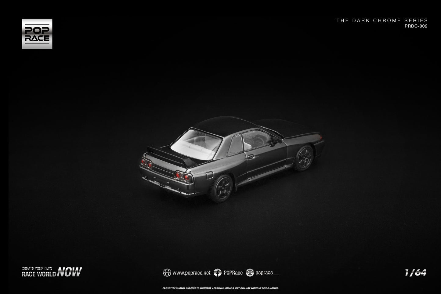 ELŐRENDELÉS - #PRDC002 - Nissan Skyline GT-R R32, Dark Chrome
