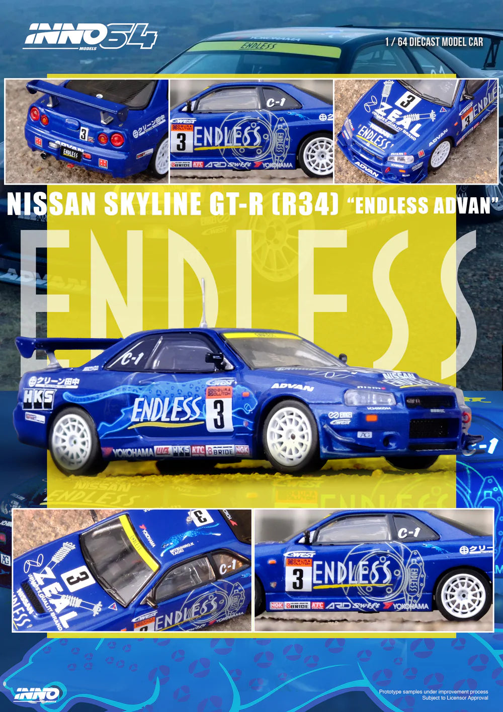 Nissan Skyline GT-R (R34) #3 *Endless Advan* Super Taikyu Series 2002 Winner, Kék