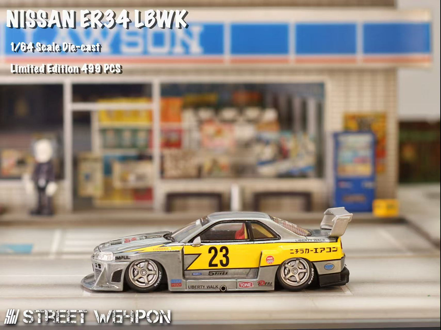 ELŐRENDELÉS - Street Warrior - Nissan Skyline GT-R R34 - LB, Super Silhouette ER34 - Open-Hood, Visible Engine Raw Lightning 23# Livery