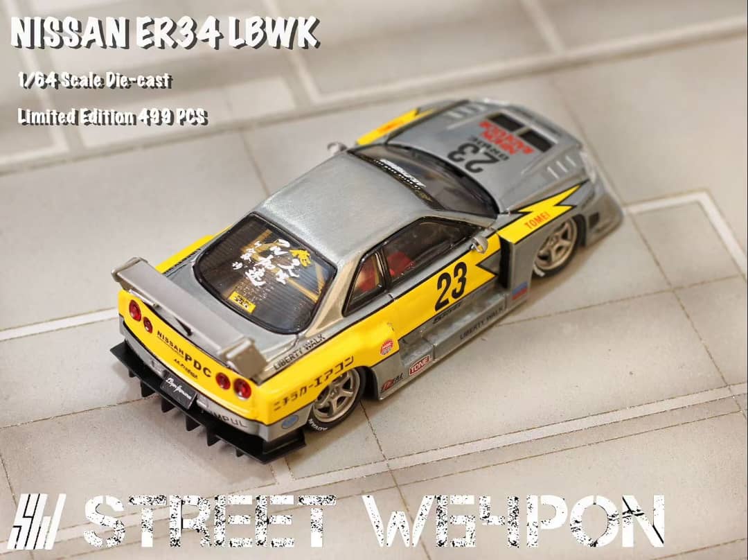 ELŐRENDELÉS - Street Warrior - Nissan Skyline GT-R R34 - LB, Super Silhouette ER34 - Open-Hood, Visible Engine Raw Lightning 23# Livery
