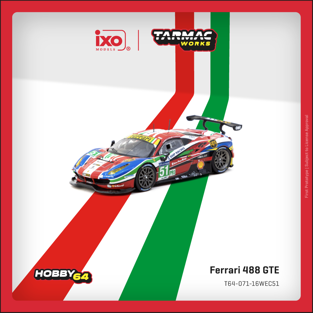 ELŐRENDELÉS - #TC-T64-071-16WEC51 - Ferrari 488 GTE 24h of Le Mans 2016 - G.Bruni / J.Calado / A. Pier Guidi, Multicolor