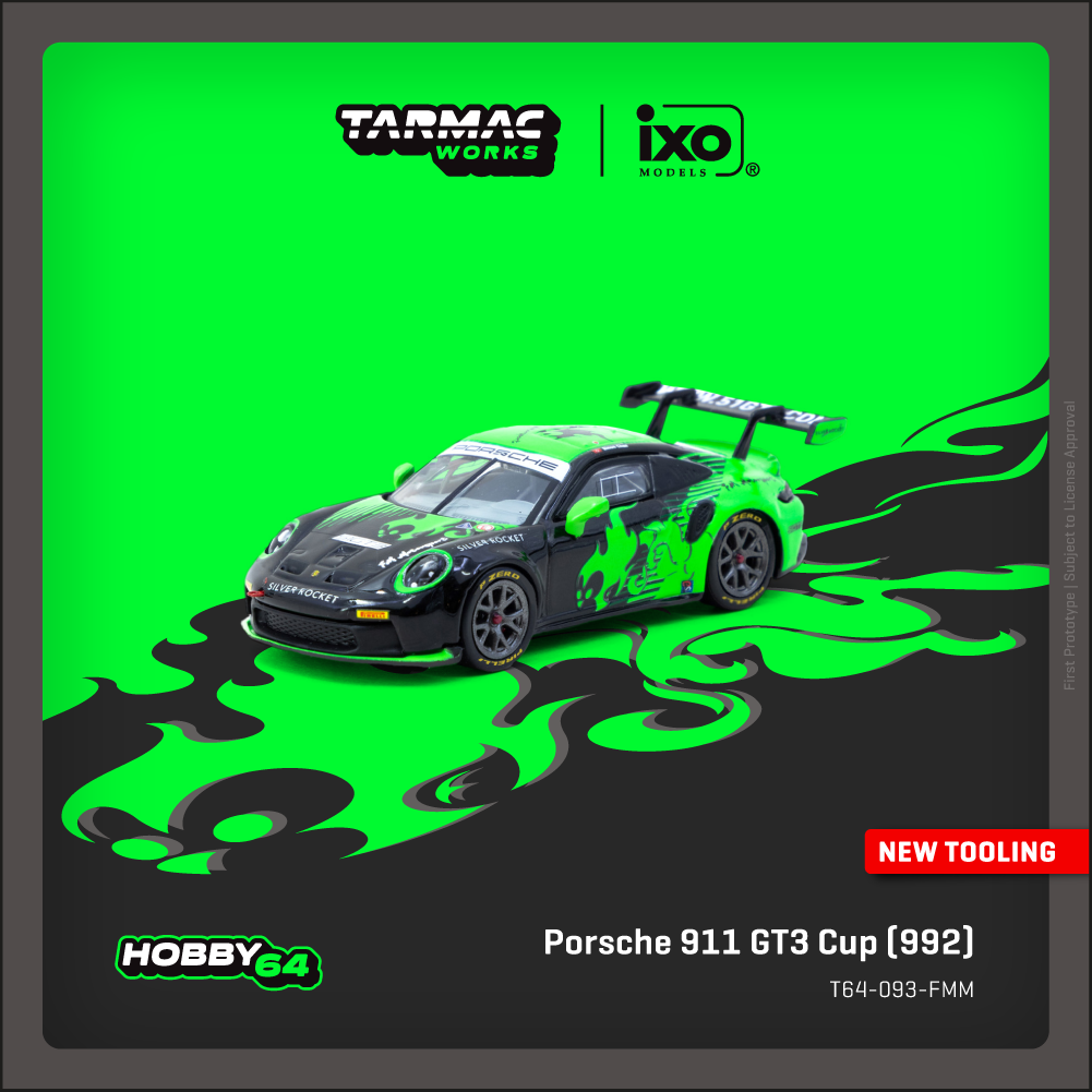 ELŐRENDELÉS - #TC-T64-093FMM - Porsche 911 GT3 CUP (992) - Fire Monkey Motorsport, Black Green
