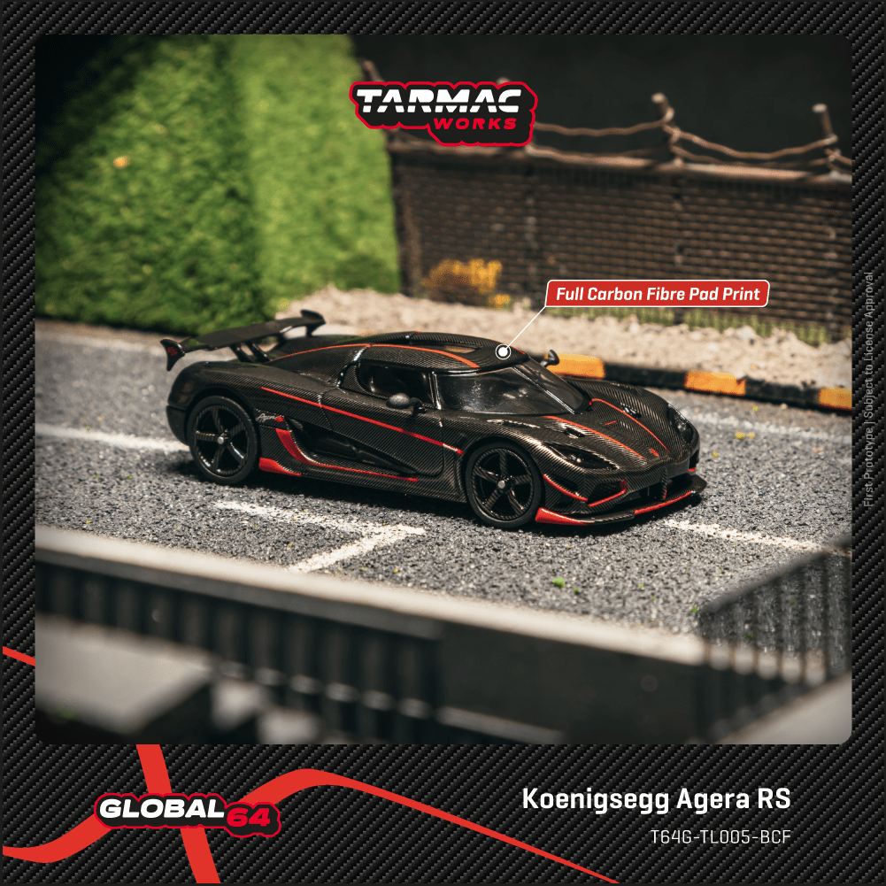 ELŐRENDELÉS - #TC-T64G-TL005-BCF - Koenigsegg Agera RS, Black carbon fibre / Red