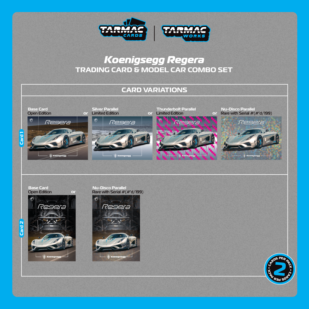 ELŐRENDELÉS - #TC-T64G-TL017-SL - Koenigsegg Regera + Trading cards, Silver Metallic