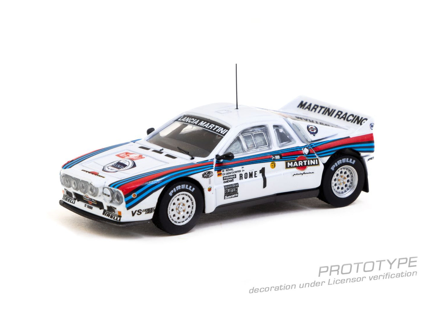 Lancia 037 Rally #1 W.Rohrl/C.Geistdorfer Winner Rally Monte Carlo 1983 + cards, White/Red/Blue