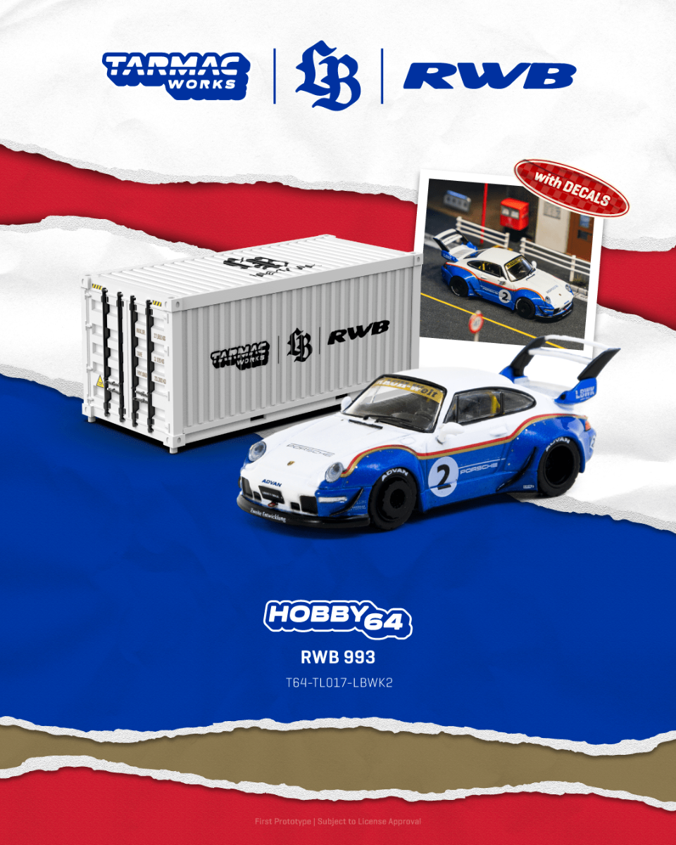 ELŐRENDELÉS - #TC-T64-TL-017-LBWK2 - RWB 993 Liberty Walk Collaboration With Container, Blue White