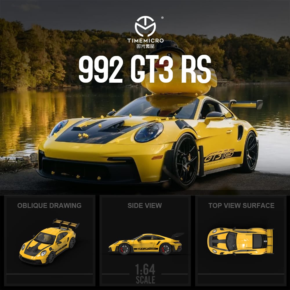 Time Micro - Porsche 911 (992) GT3 RS Figurával, Yellow