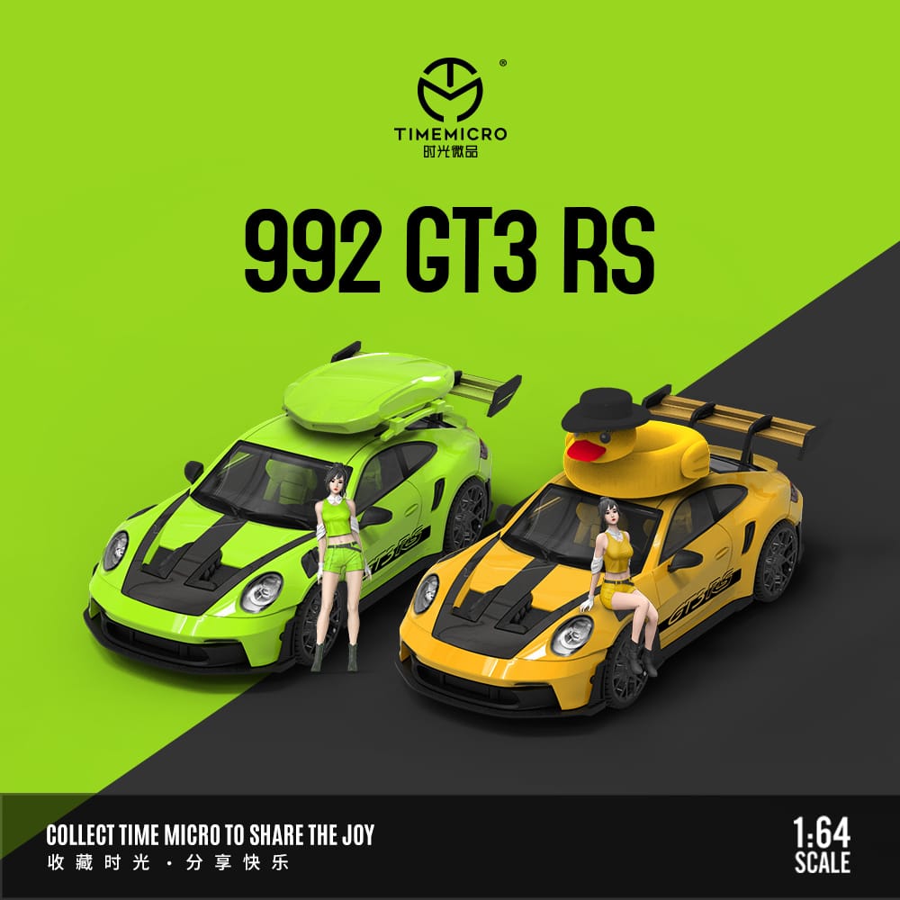 Time Micro - Porsche 911 (992) GT3 RS Figurával, Yellow