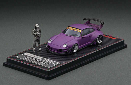 Porsche RWB 993 with Mr. Nakai Figure (Matt Purple)