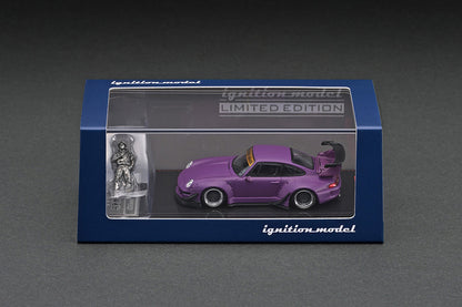 Porsche RWB 993 with Mr. Nakai Figure (Matt Purple)