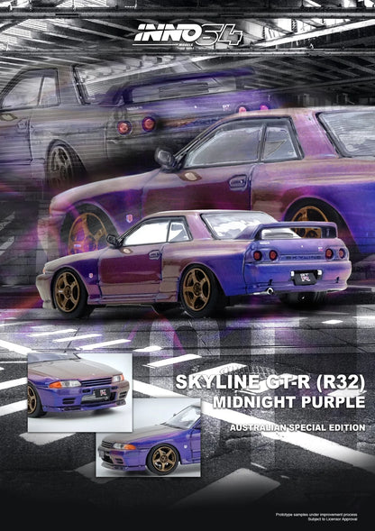ELŐRENDELÉS - #IN64-R32-MP - Nissan Skyline GT-R (R32) Australian Special Edition (Midnight Purple)