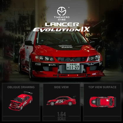 Time Micro - Lancer Evolution EVO IX Piros Figurával